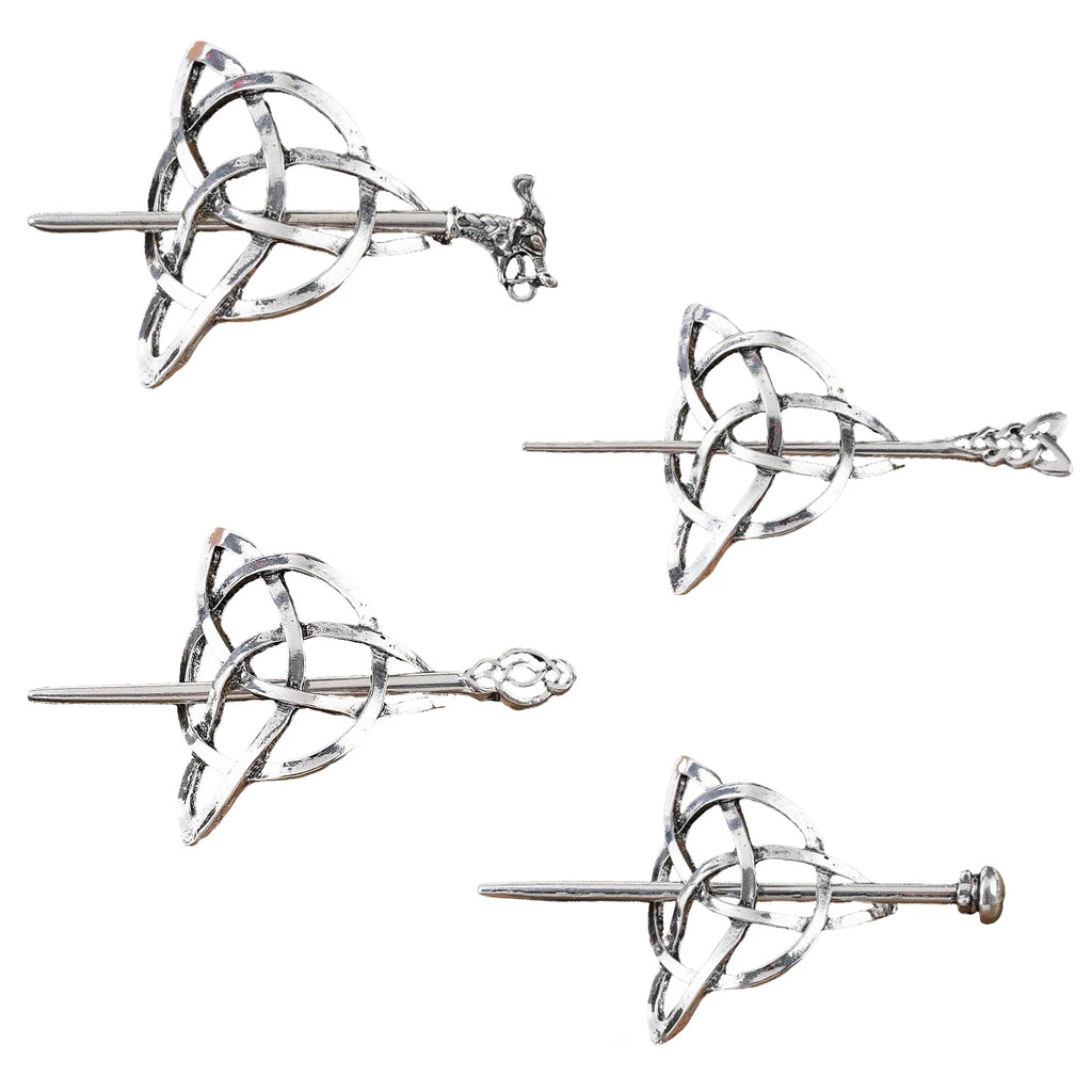 Celtic Knot Silver Hair Clips Vintage-Inspired Hair Claws for Women Symbolic Barrettes for Long Hair Braids Oasis Select