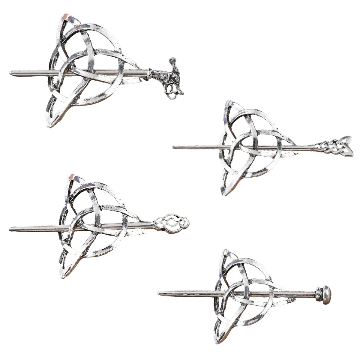 Celtic Knot Silver Hair Clips Vintage-Inspired Hair Claws for Women Symbolic Barrettes for Long Hair Braids Oasis Select