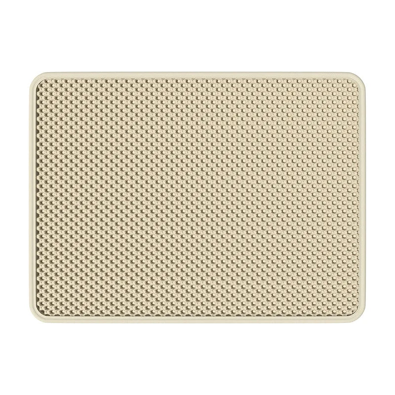 Double-Layer Filter Anti-Spillage Cat Litter Box Pad | Anti-Leakage Cat Cage Toilet Pad for Mess Control Oasis Select beige 75x58cm
