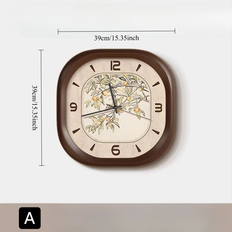 No Drill Wall Clock 2025 New Design Creative Silent 3D High End Vintage Wall Mounted Clock for Living Room and Dining Room Oasis Select A 39cm x 39cm