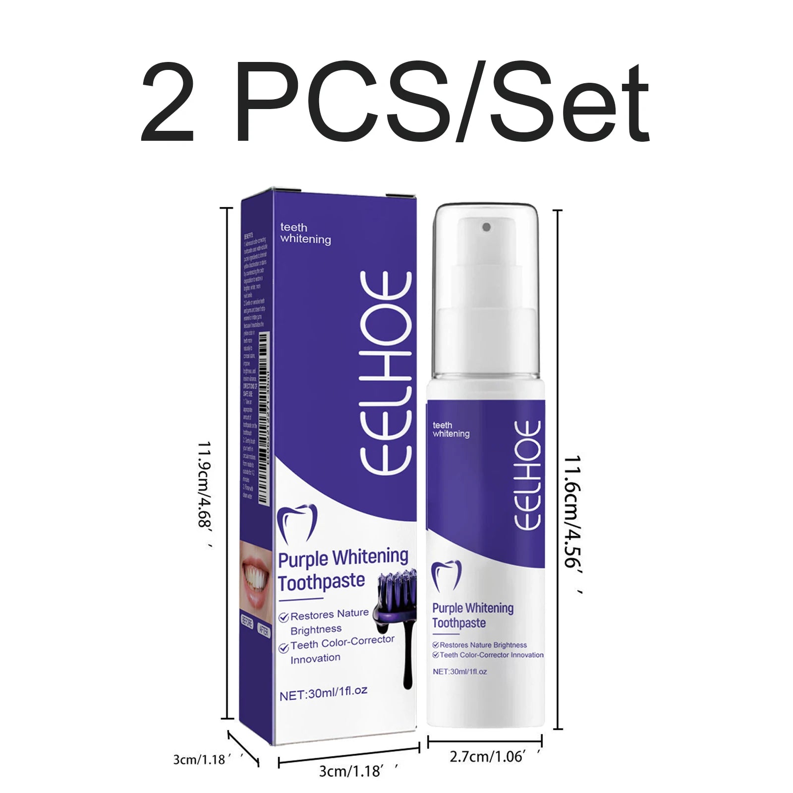 Purple Toothpaste Teeth Whitening Remove Yellow Stains Fights Tartar Fresh Breath Oral Hygiene Teeth Care Cleaning Toothpaste Oasis Select RED