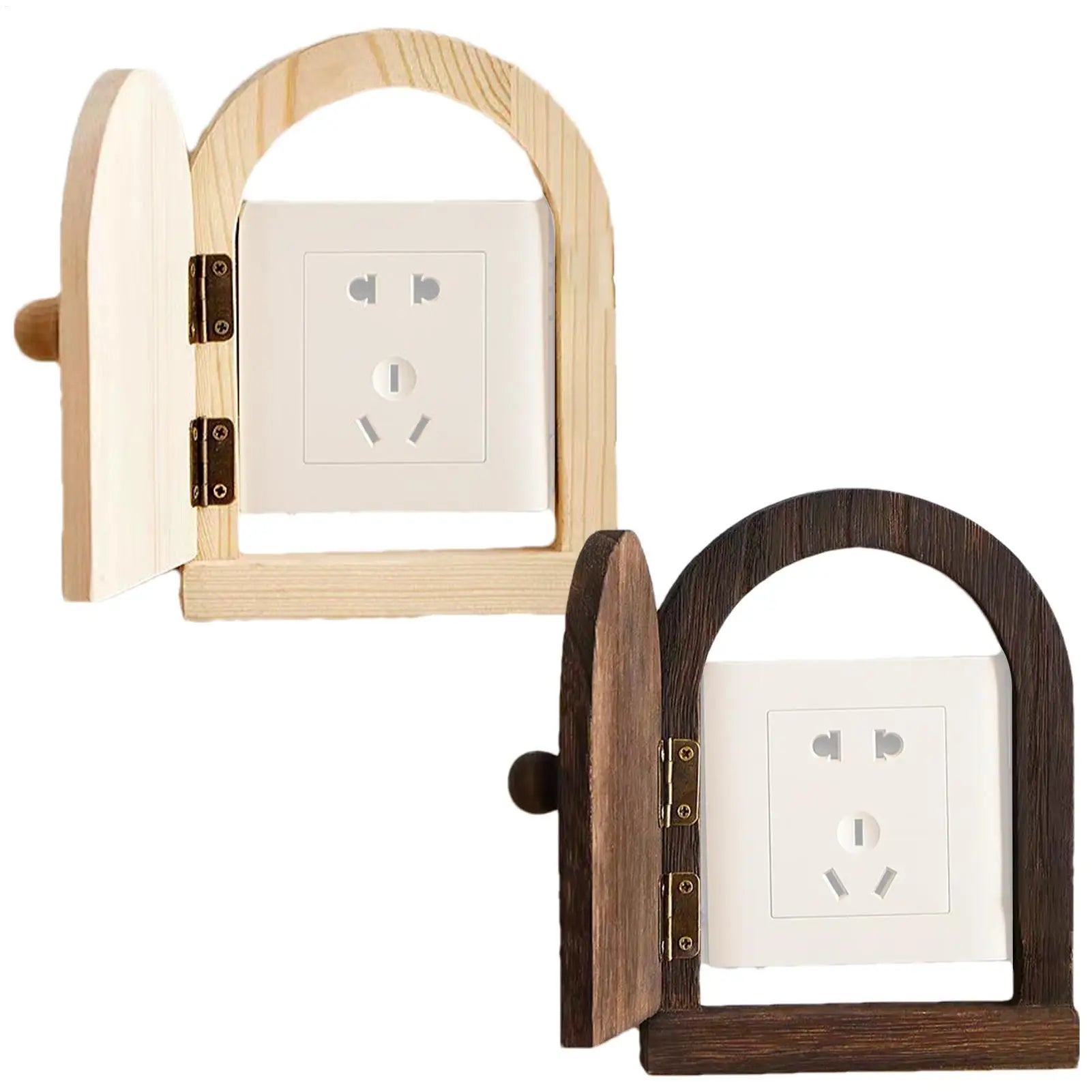 Electrical Outlet Cover Plates Button Protective Cover Fairy Door Design Solid Wood Protective Cover Button Decoration For Home Oasis Select