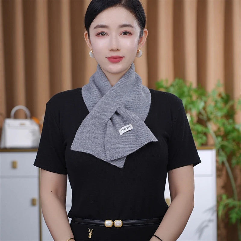 Women's Winter Knit Crossover Scarf – Warm Neck Collar