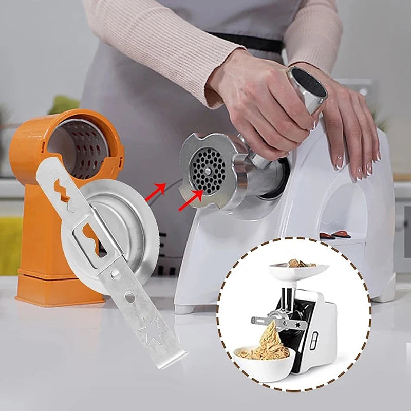 3-Pc Stainless Steel Cookie Press Attachment for Size 5 Grinder