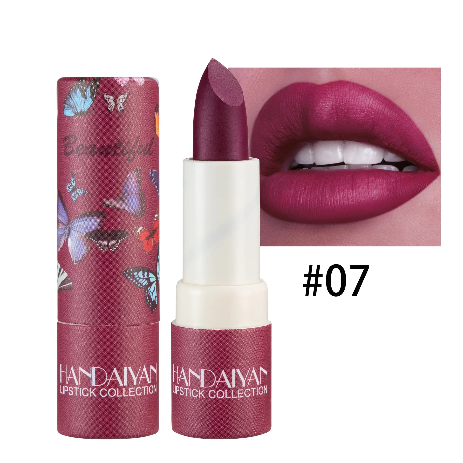 Handaiyan Velvet Matte Lipstick – 8 Shades, Waterproof & Moisturising