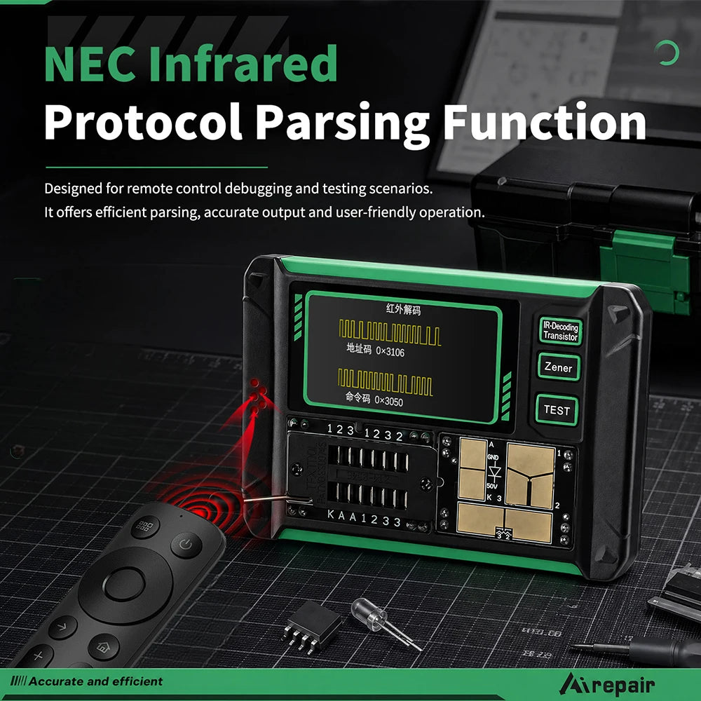 Airepair LCR-AR1 Transistor Tester Diode Triode Capacimeter Resistance LCR ESR Meter MOSFET NPN PNP SMD Multifunction Tester Oasis Select