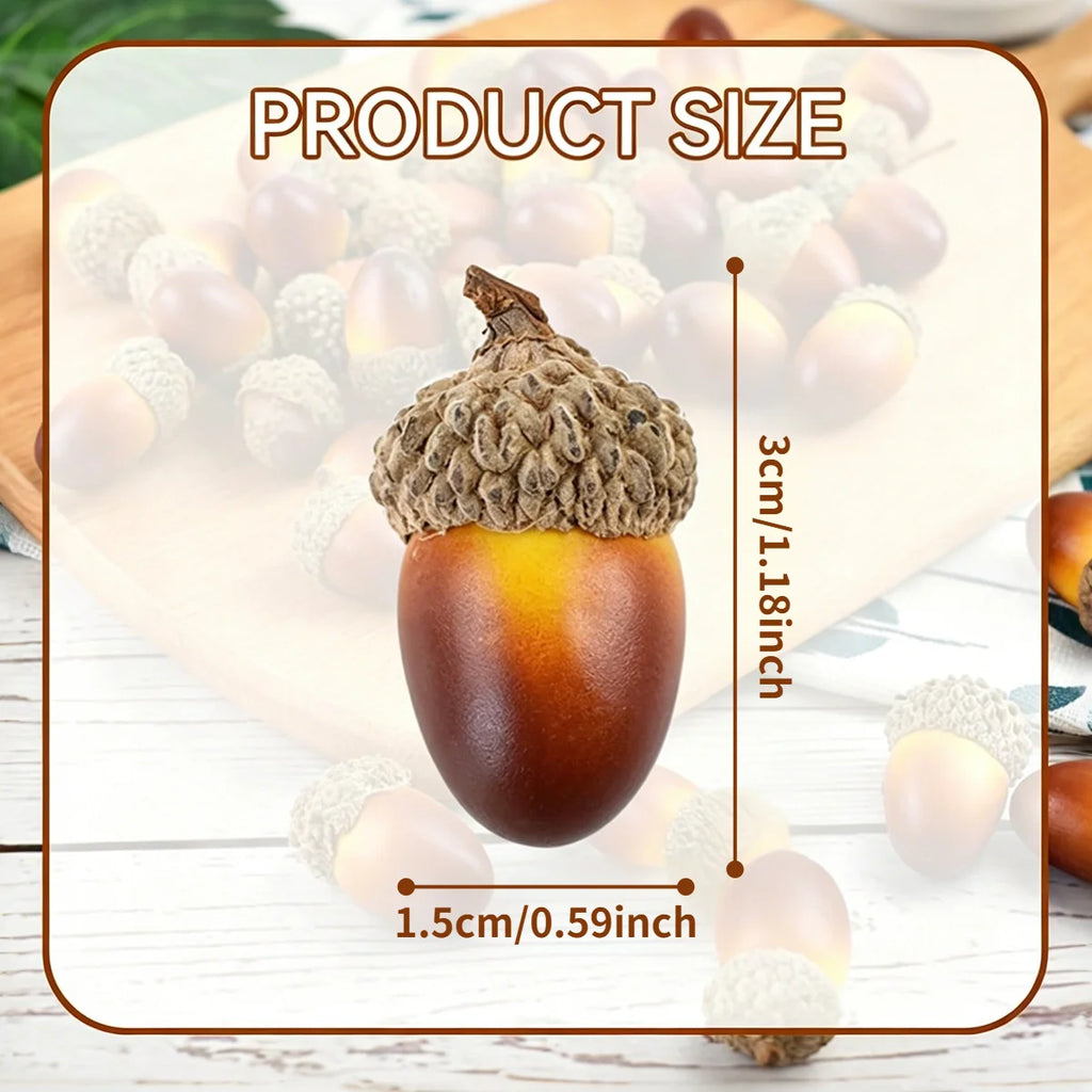 5/10 PCS Artificial Acorns with Caps Realistic Fake Acorns DIY Craft Fall Autumn Decor Table Centerpiece Woodland Props Oasis Select