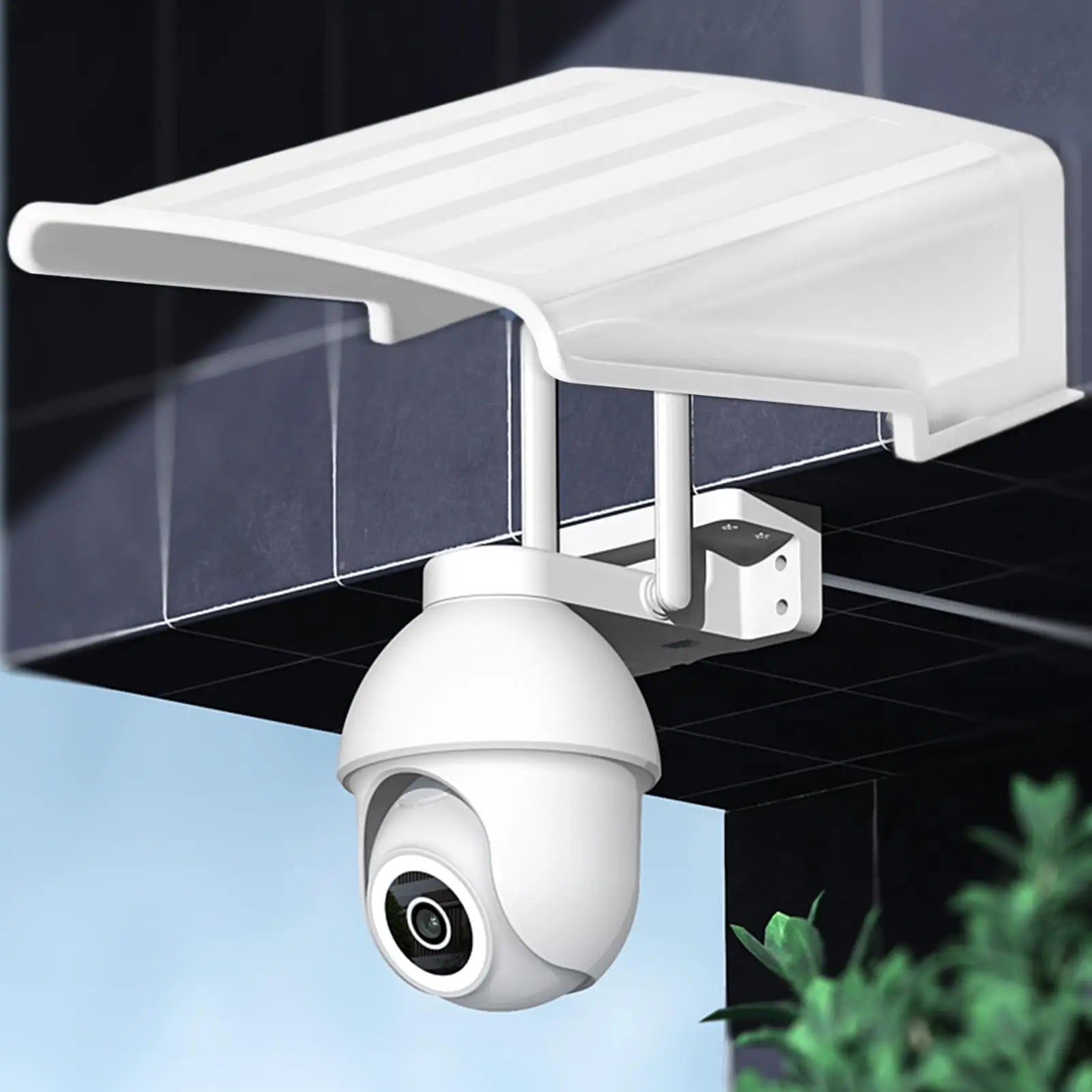 Security Camera Outdoor Sun Shield Outdoor Camera Cover Waterproof Weather-Resistant Protector for House Garden Yard Hotel Oasis Select White