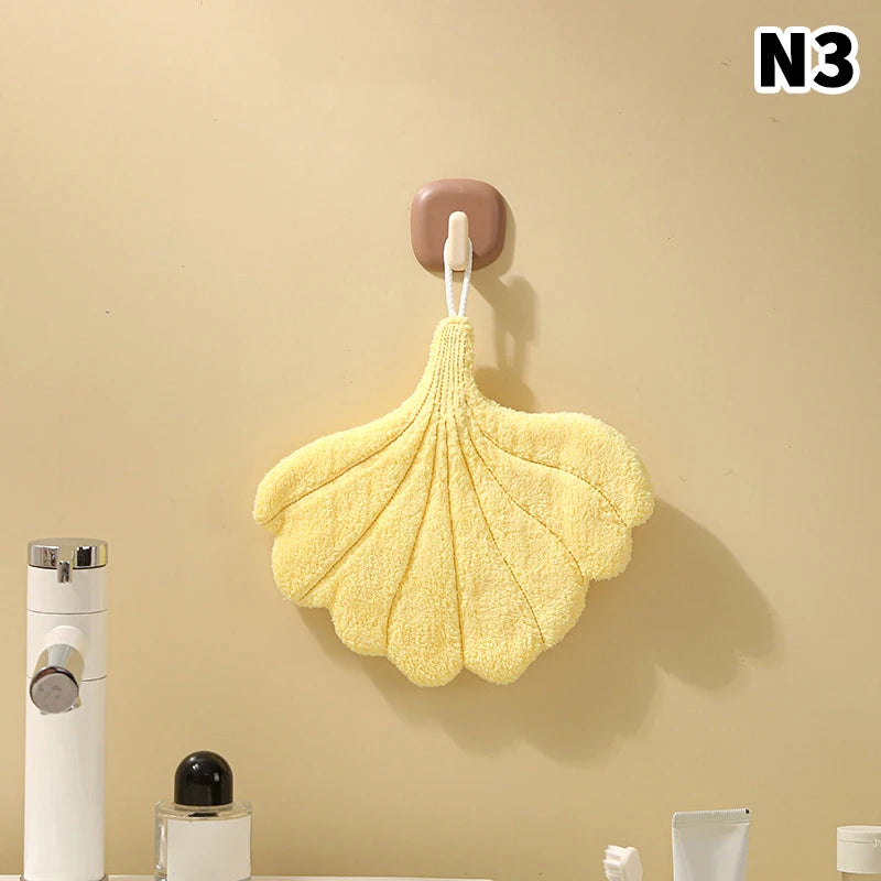 Leaf-Shape Double-Layer Hand Towel | Fast-Dry Coral Fleece Decorative Hand Towel Oasis Select 3