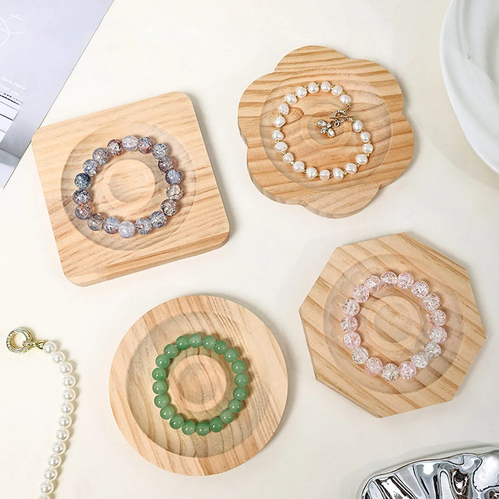 1pc Wooden Jewelry Display Tray, Bracelet and Bead Decoration Tray Bracelet and Bracelet Display Rack, Handicraft Tray Oasis Select