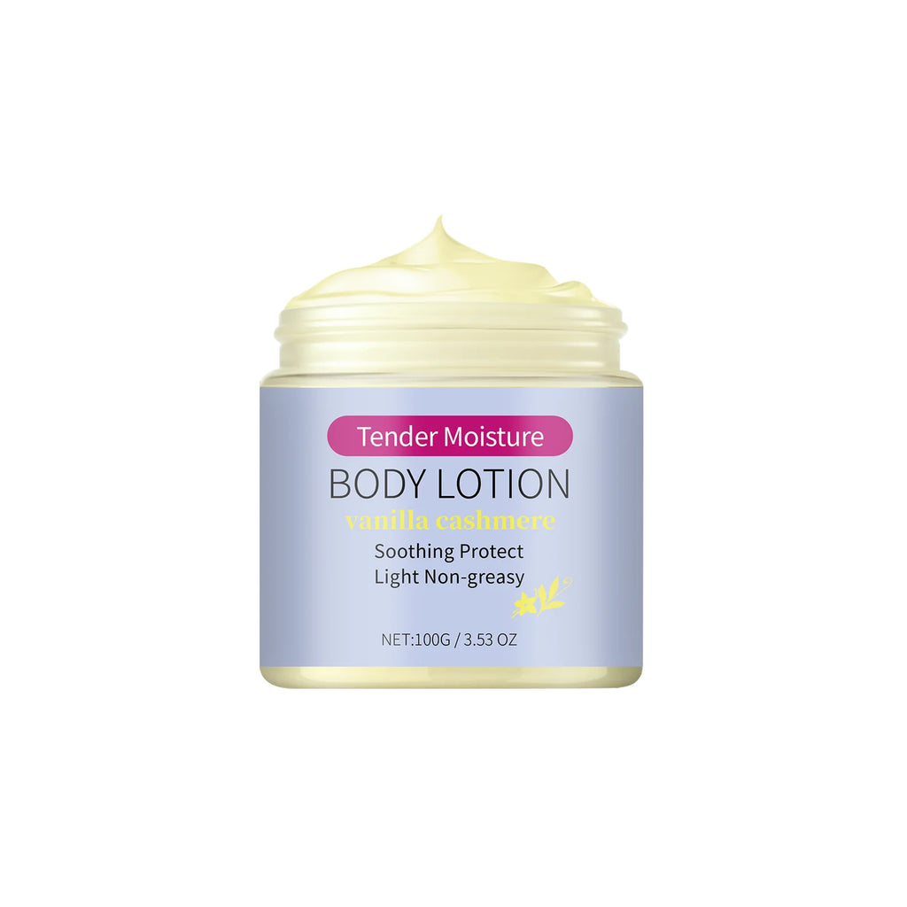 Tender Moisture Body Lotion Vanilla Cashmere Nourishing Dry Skin Care Lightweight Non-Greasy 24h Hydration for All Skin Types Oasis Select 100g Boxed