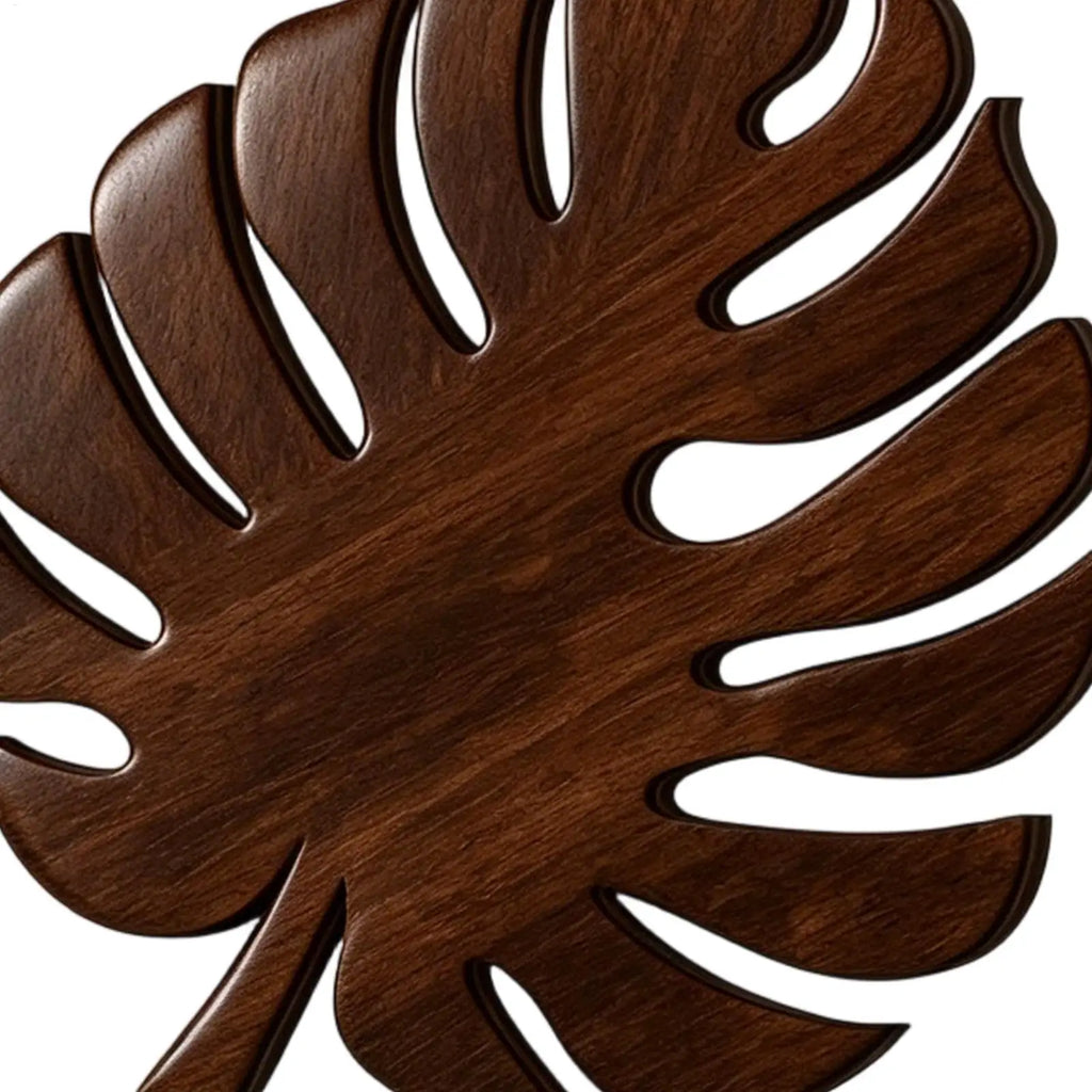 3Pcs Wooden Heat Resistant Trivet Set Monstera leaves Design Kitchen Countertop Protector Desk Decor Table Coasters Cup Holder Oasis Select
