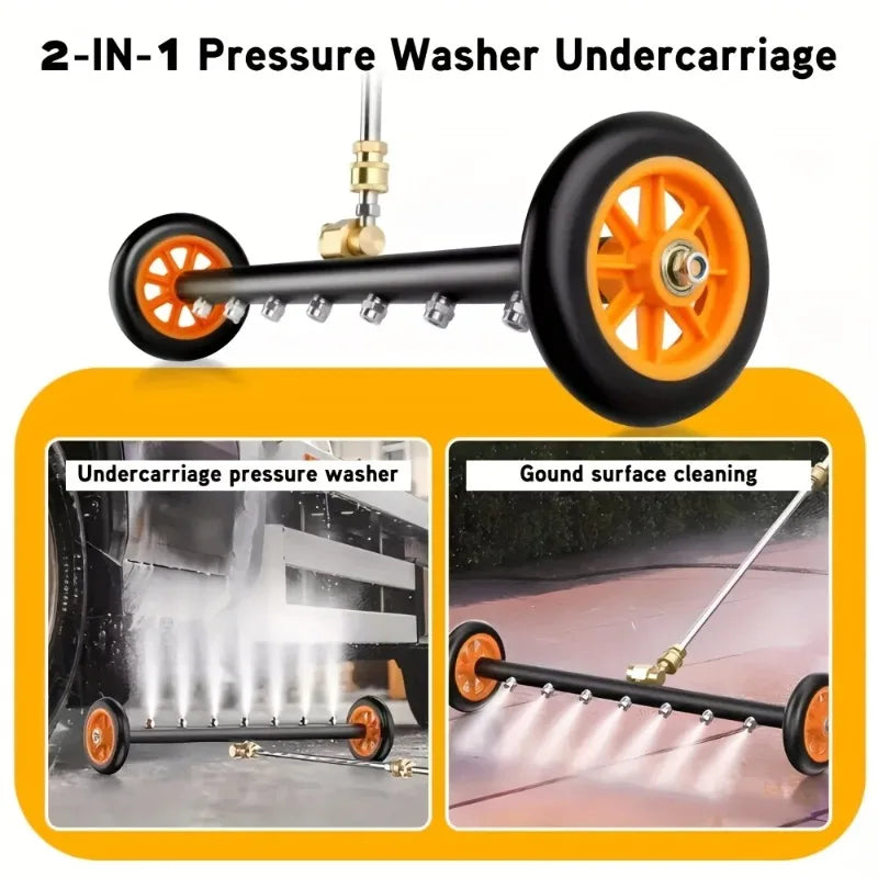 Pressure Washer Undercarriage Cleaner & Water Broom – 4 Nozzle Dual Function
