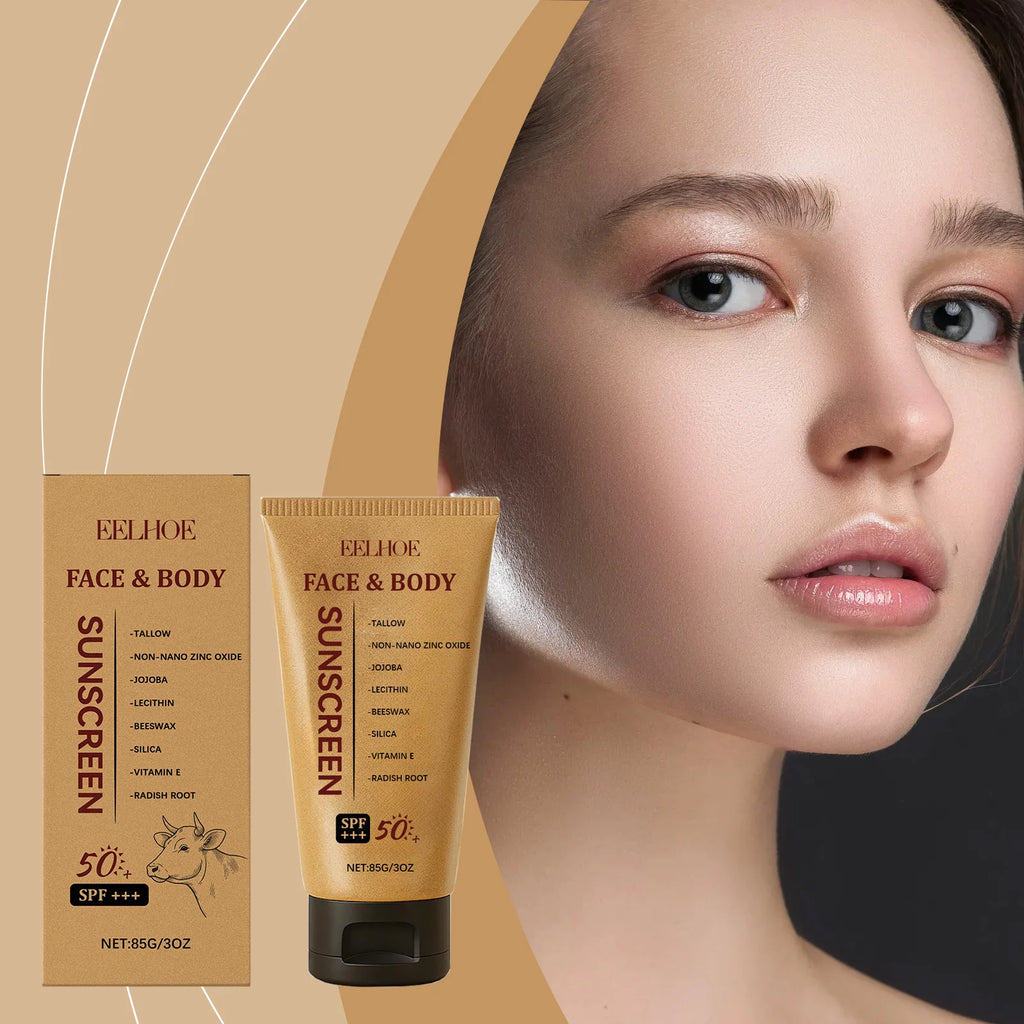 EELHOE Cow Fat Protective Cream Outdoor UV Protection Mild and Refreshing Texture Skin Barrier Moisturizing Isolation Cream Oasis Select