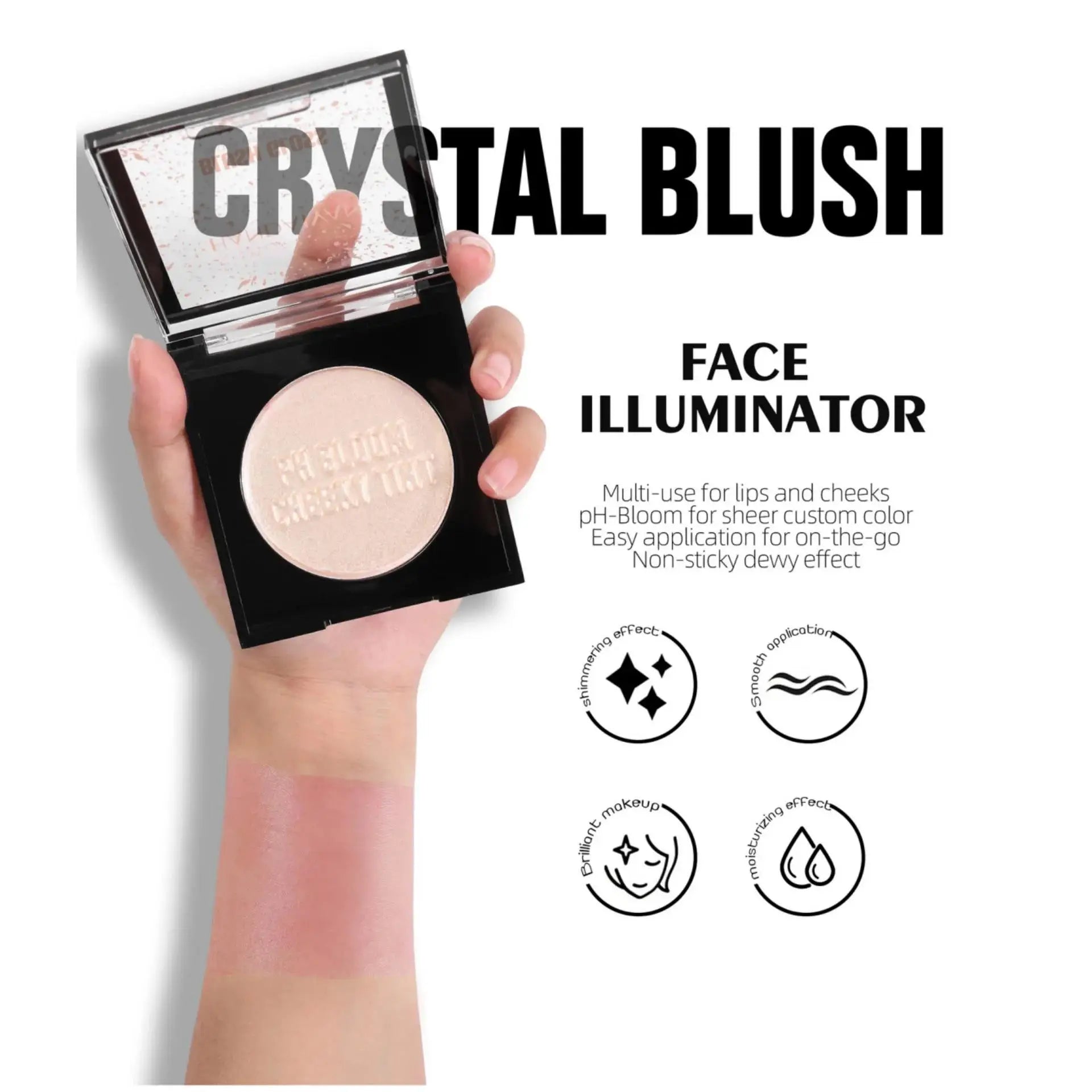 PH Bloom Multi Use Cheek Blush Tint Gradient Highlighter Gloss Natural Long Lasting Pink Powder Blusher Makeup Contour Oasis Select
