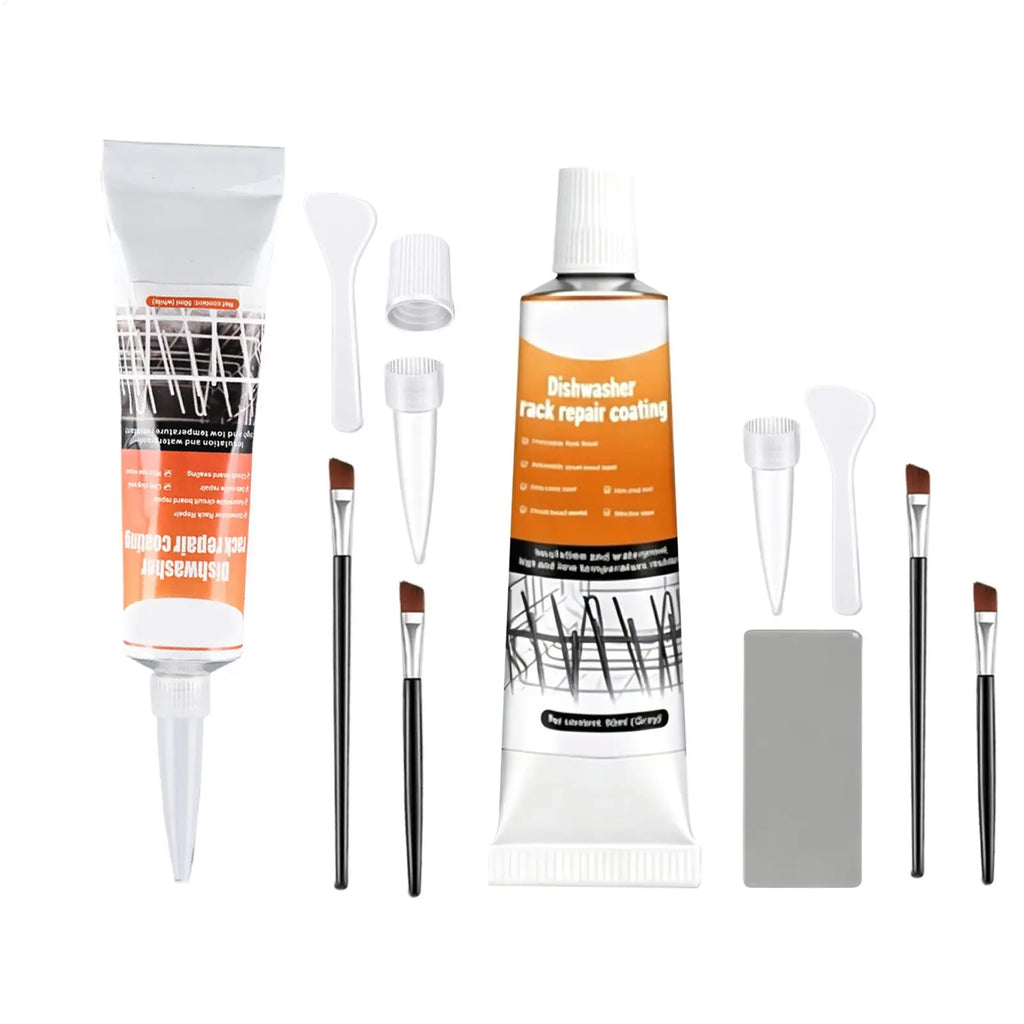 Dishwasher Rack Coating Repair Kit 50ml Long-Lasting Coating Gel with 2 Brushes Dishwasher Rack Repair Adhesive for Home Kitchen Oasis Select