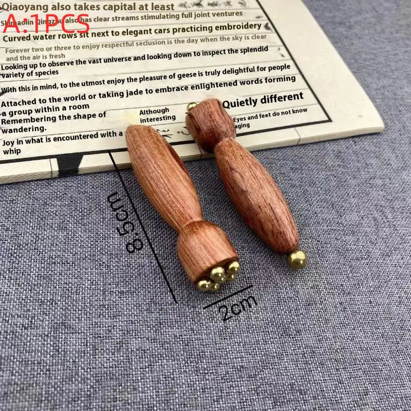 Lotus Seedpod Beauty Professional Brass & Rosewood Facial Gua Sha Tool Eye Relaxation Spot Meridians Acupoint Massage Handheld Oasis Select A