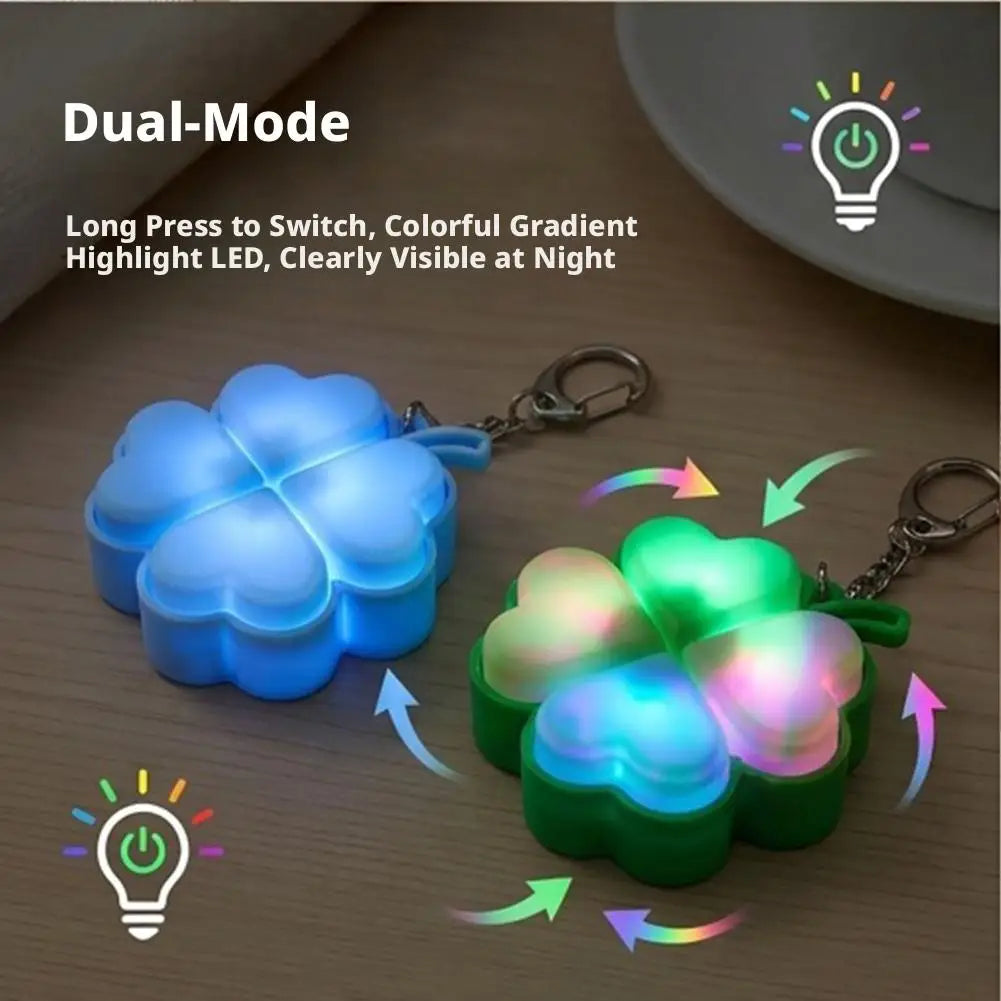 Lucky Clover Fidget Keychain Glowing Stress Relief Bag Charm Creative Glowing Four-leaf Clover Big Pendant Gift Oasis Select