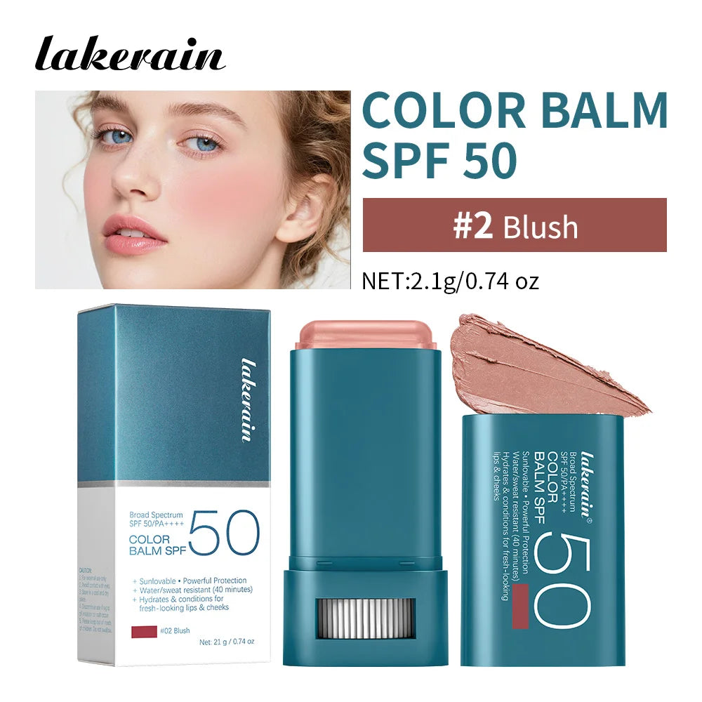 SPF 50 Sunscreen Blusher Long-lasting Color Waterproof Sweat Resistant Velvety-Soft Texture Fresh & Natural Finish Blusher Balm Oasis Select Blush