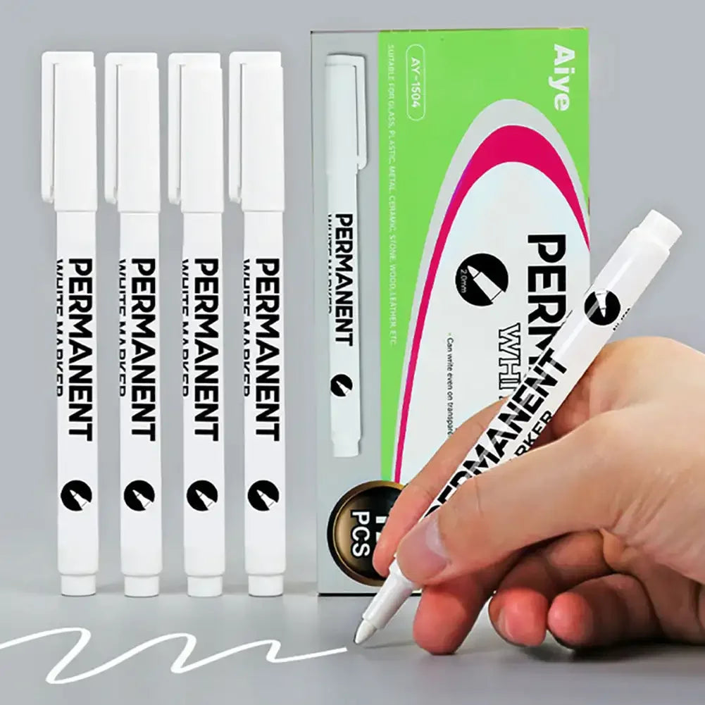 12-Pack Waterproof Oil Paint Marker Pens 1mm – Tire, Glass, Metal