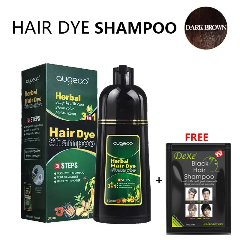 6 Color Coffee Red Purple Salon & Home Hair Color Hair Dye Shampoo Fast Grey Hair Dyed Black 500ml Oasis Select 500ml Dark Brown