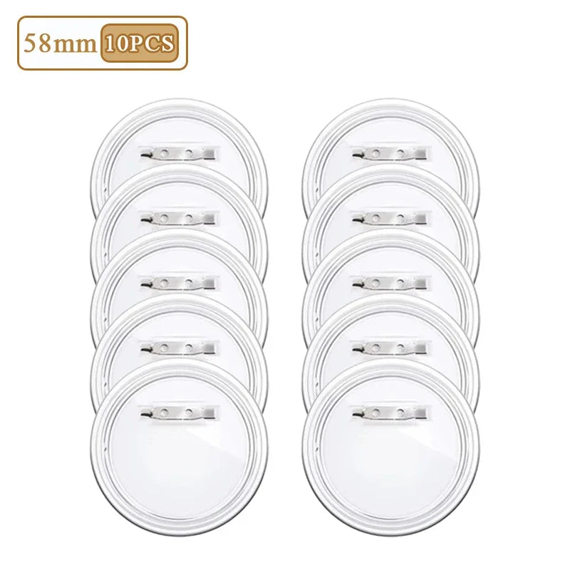 Badge Making Kit Round DIY Pin Button Supplies for Custom Name Tags Brooches Cosplay Party Craft Halloween Gift Christmas Gift Oasis Select 58mm-10PCS