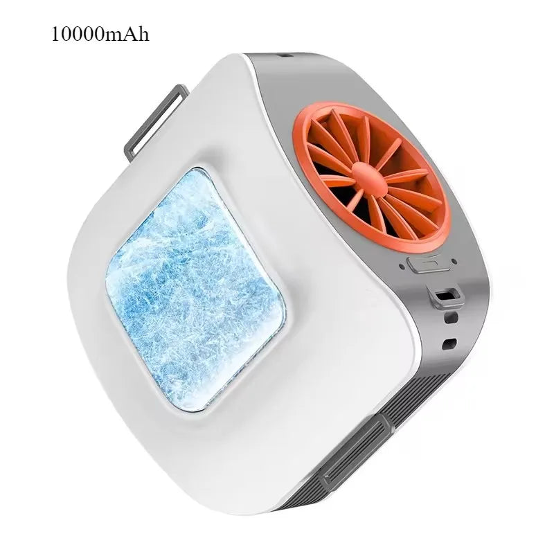 10000mAh Wearable Neck & Waist Fan | Hands-Free Cooling