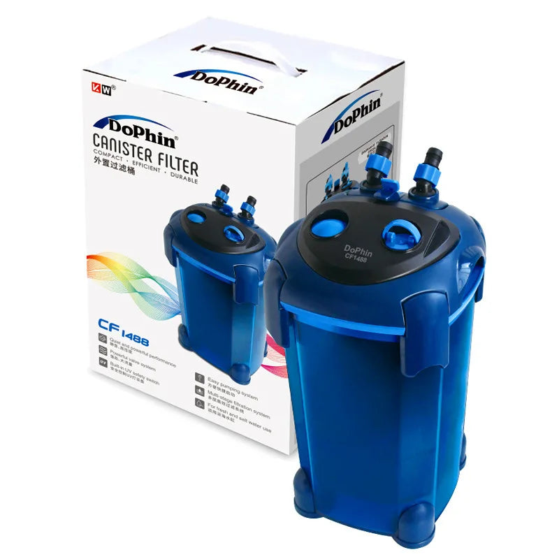 Dophin Aquarium External Filter Silent Fish Tank Clean Water UV Lamp Oasis Select