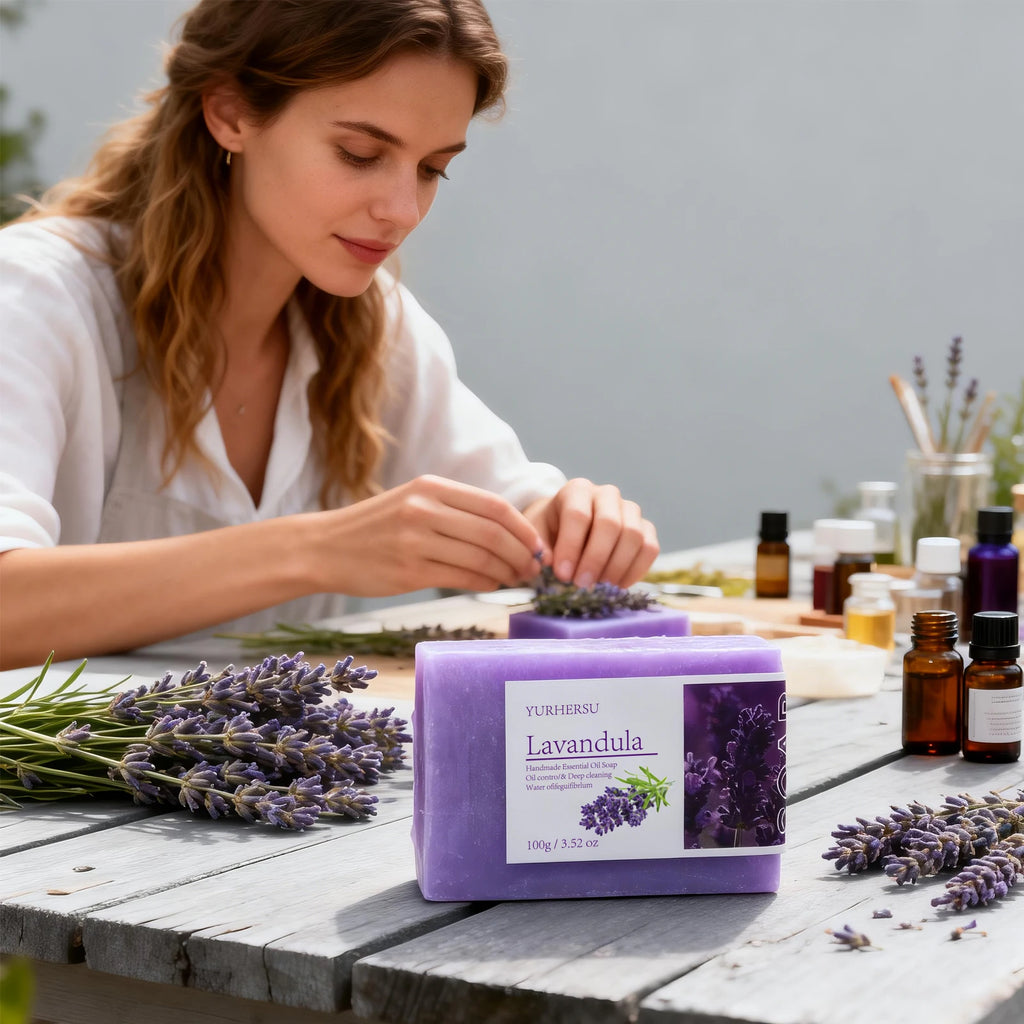 Lavender Essential Oil Handmade Cold Process Soap Bar | YURHERSU Handmade Soap Bar Oasis Select