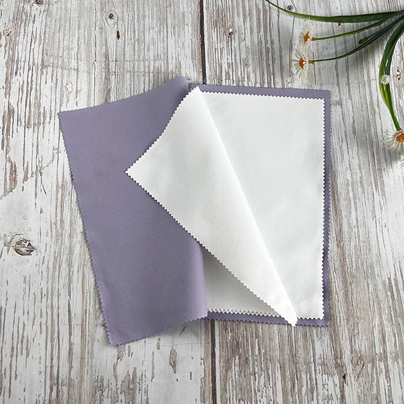 25x32cm Jewelry Silver Polishing Cleaning Cloth for Cleaning Gold, Diamonds, Platinum, Gemstones, Coins Tarnish Remover Tool Oasis Select Light Purple
