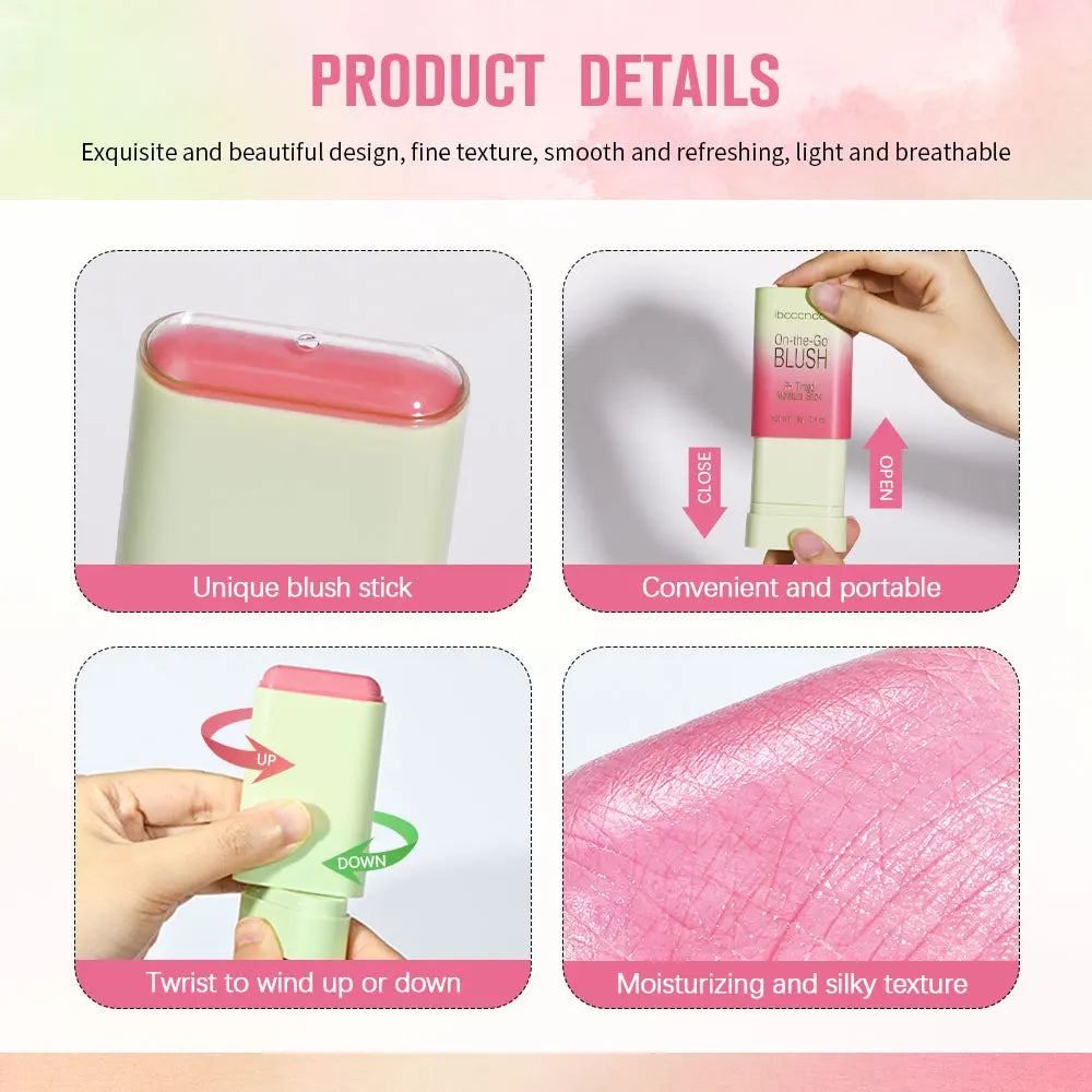 Eraser Blush Stick Tinted Moisturizing High Pigmented For Cheeks Eyes Lips Natural Finish Cream Blusher Makeup Korean Cosmetics Oasis Select