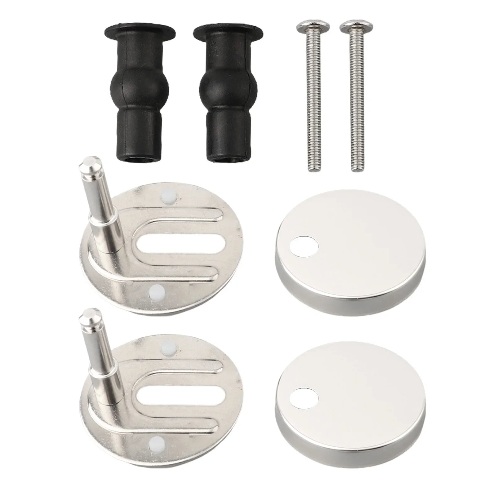 Toilet Cover Hinge Kit Parts Replacement Steel + Rubber 47mm/55mm Convenient Design Easy Installation Brand New Oasis Select