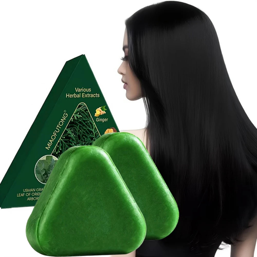 Natural Herbal Shampoo Soap Usman Grass Handmade Soap Hair Nourishing, Oil Control, Refreshing, Fluffy and Soothing Hair Care Oasis Select 2 pcs