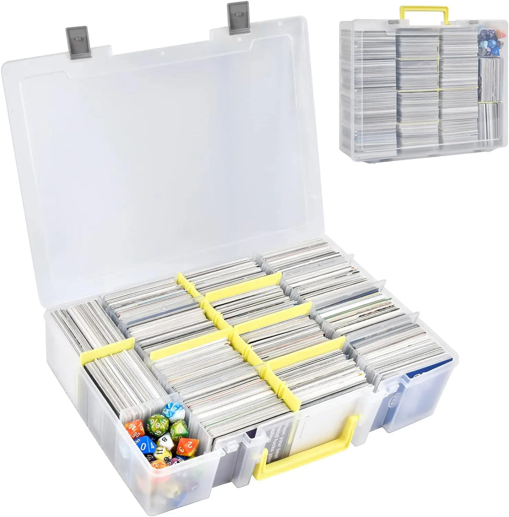 Clear Trading Card Storage Box – 2300+ Cards & 12 Dividers