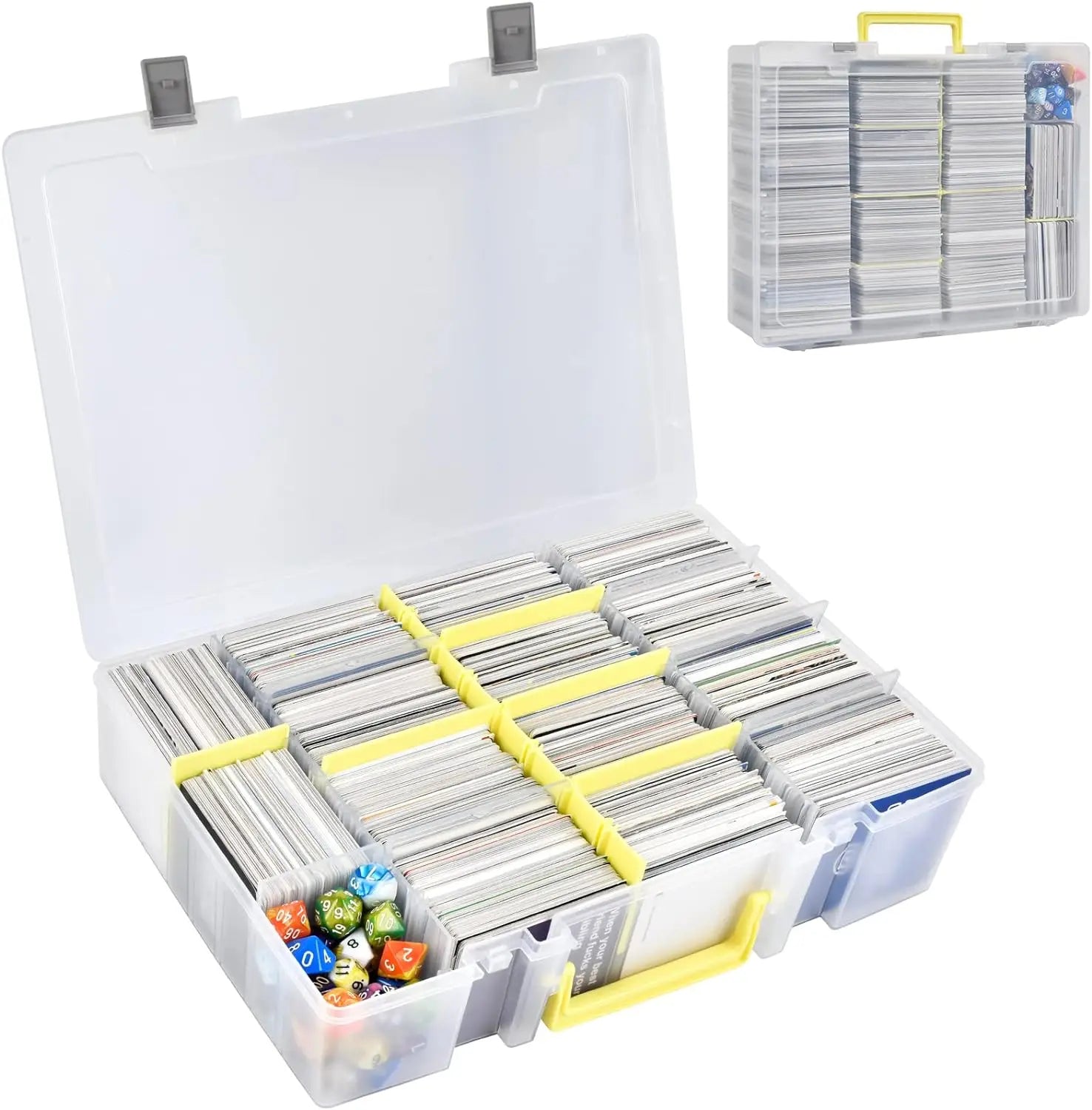 Clear Trading Card Storage Box – 2300+ Cards & 12 Dividers