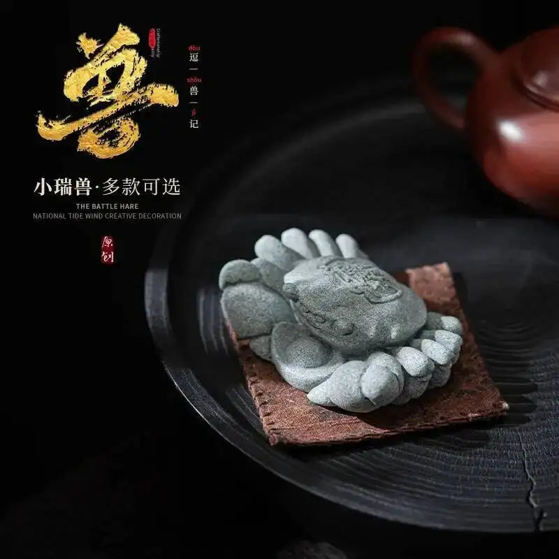 National Trend Green Sandstone Small Ornament Home Desktop Decoration Tea Table Tea Tray Decoration Paperweight Cover Pen Holder Oasis Select