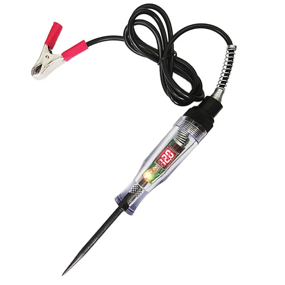 6V 12V 24V DC Car Truck Voltage Circuit Tester Car Volt Meter Long Probe Pen Light Bulb Automobile Maintenance Repair Tools Oasis Select Black