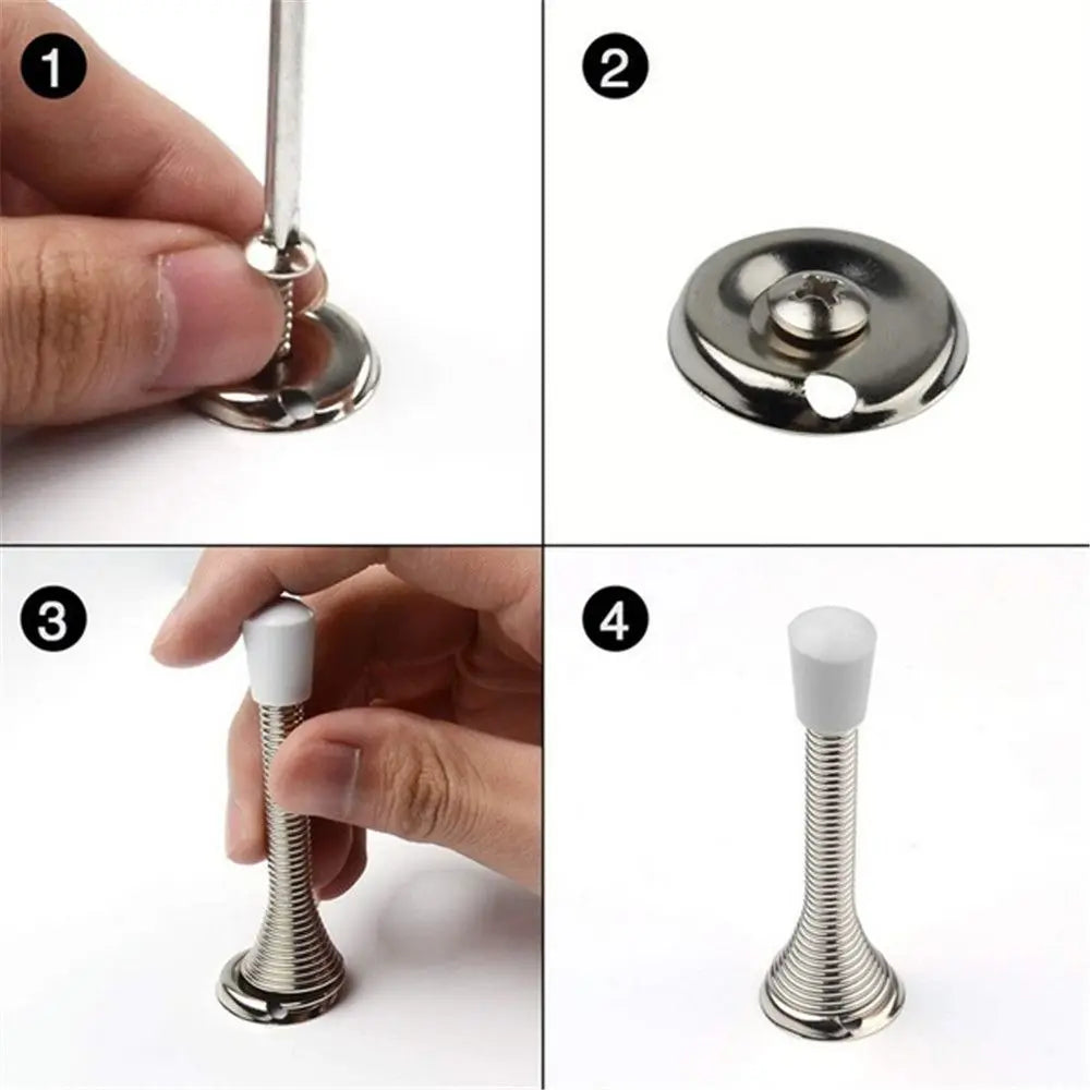 Iron Spring Door Crash Pad Door Handle Guard Stopper Anti-Collision Wall Protector Door Stopper Lock Protective Oasis Select