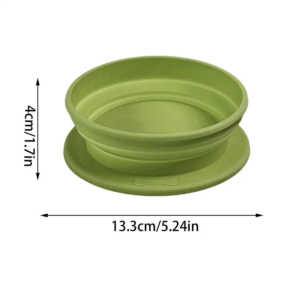 Portable Pet Food Bowl Cat and Dog Food Pet Silicone Foldable Bowl Portable Travel Outdoor Water Food Bowl Pet supplies Oasis Select Green