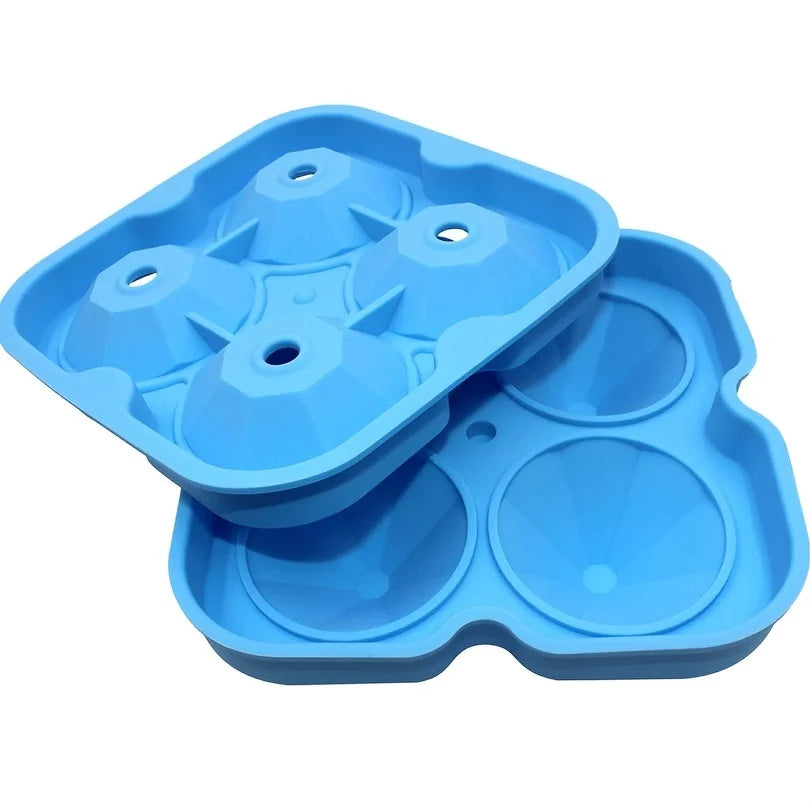 Ice Molds - Silicone Ice Cube Tray With Lid - Fill and Release Ice Maker - Great for Parties and Events (Diamond) Oasis Select