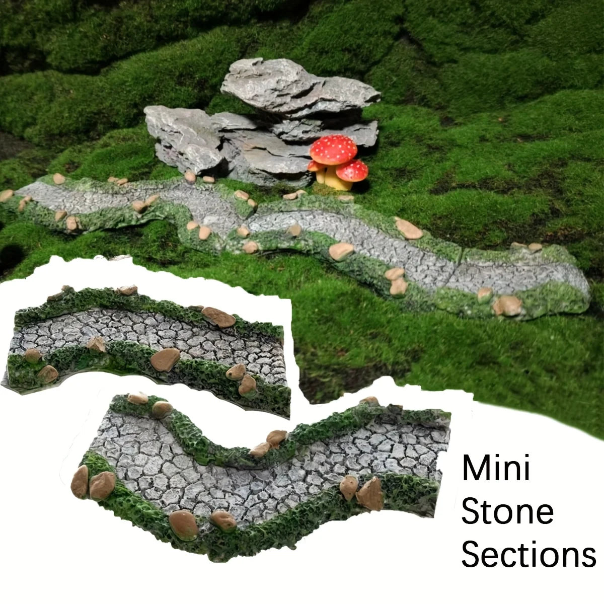 Artificial stone paths, fairy garden paths, resin art decorations, micro landscapes, flower pot miniature landscaping, DIY Oasis Select