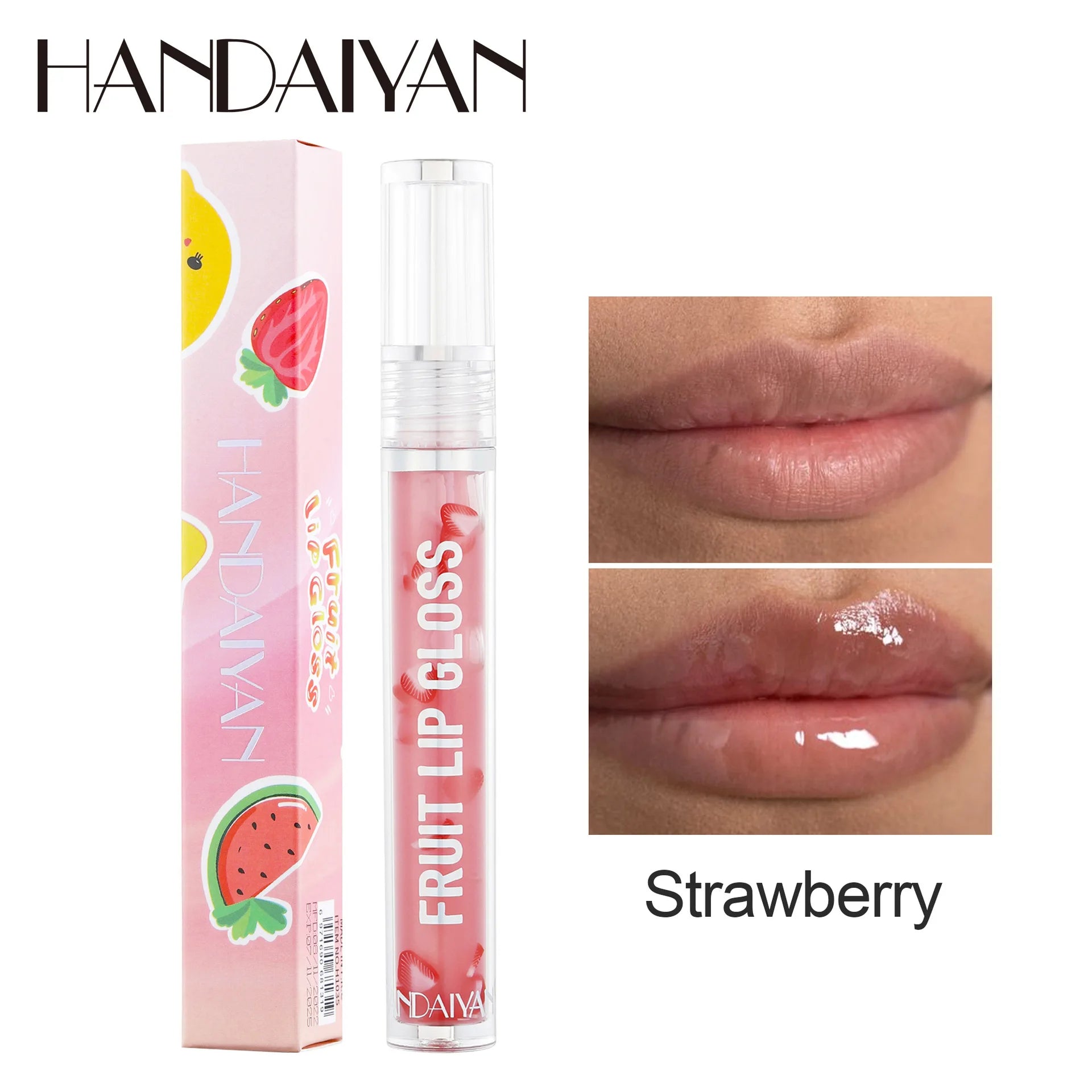 Glossy Lip Oil Moisturizer Transparent Fruit Flavor Shine Hydration Water Like Tinted Nourishing Care Gloss Oasis Select Strawberry
