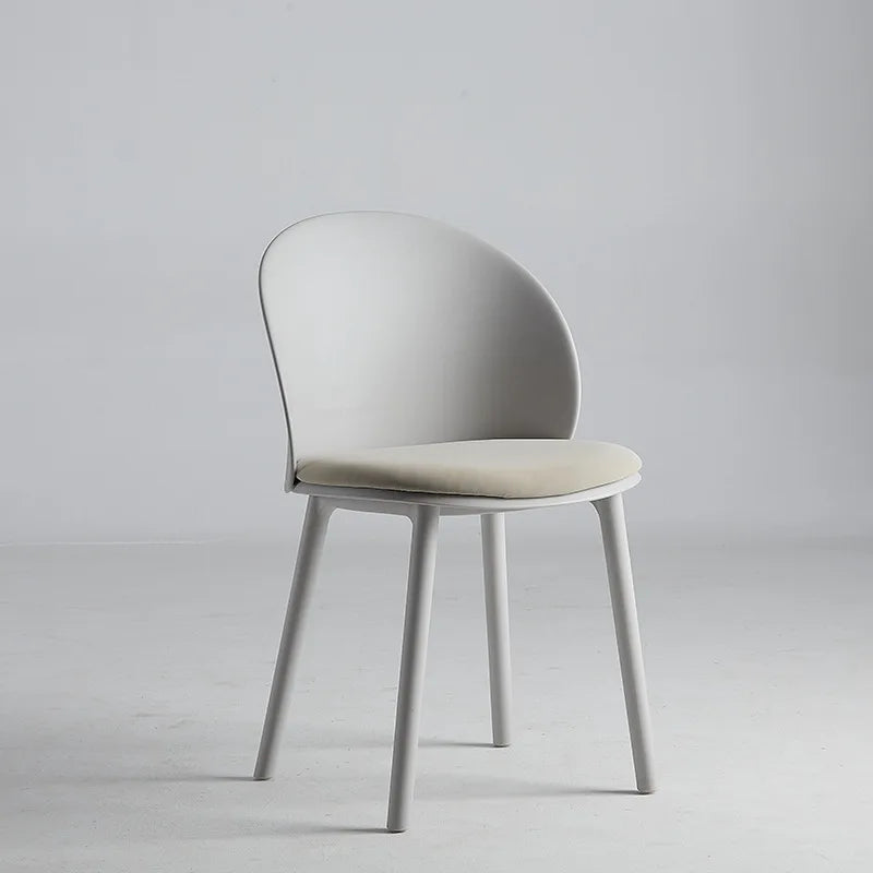 Plastic Designer Dining Chair Home Simple Backrest Stool Internet celebrity Dopamine Color Makeup Desk Dining Table and Chair Oasis Select Light gray 2 pieces