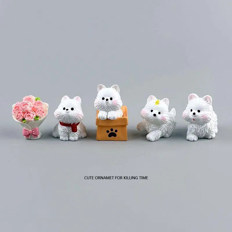 Cute Scarf West Highlands Puppy Resin Dogs Miniature Figurines Terrarium Oasis Select B