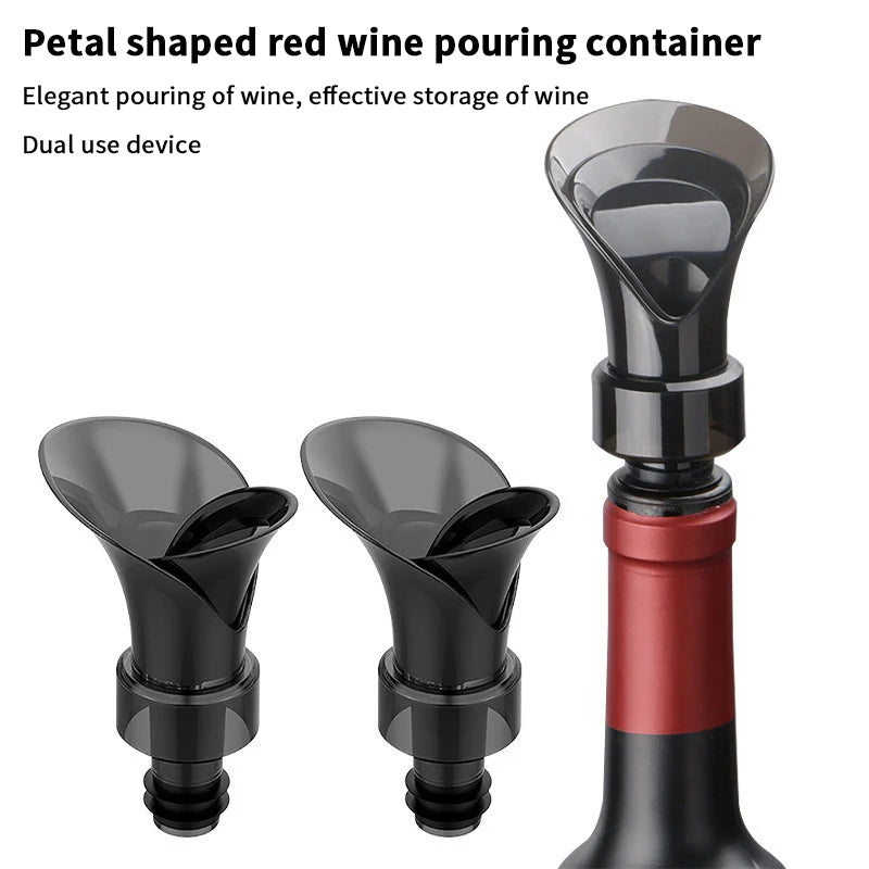 Petal Shaped Wine Dispenser Red Wine Vacuum Fresh-Keeping Stopper 2-in-1 Household Wine Storage Fast Dispenser Oasis Select