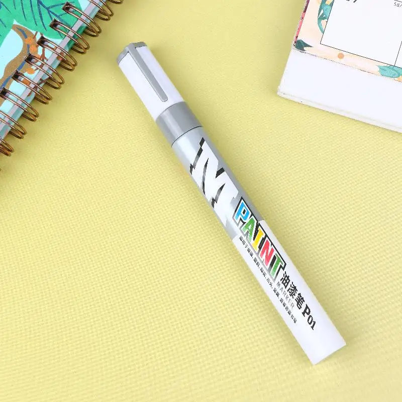 1Pcs Waterproof Marker Paint Pen Vehicle Touch-Up Paint Tyre Oily Markers Quick Drying Signature Pen Stationery Supplies Oasis Select Silver