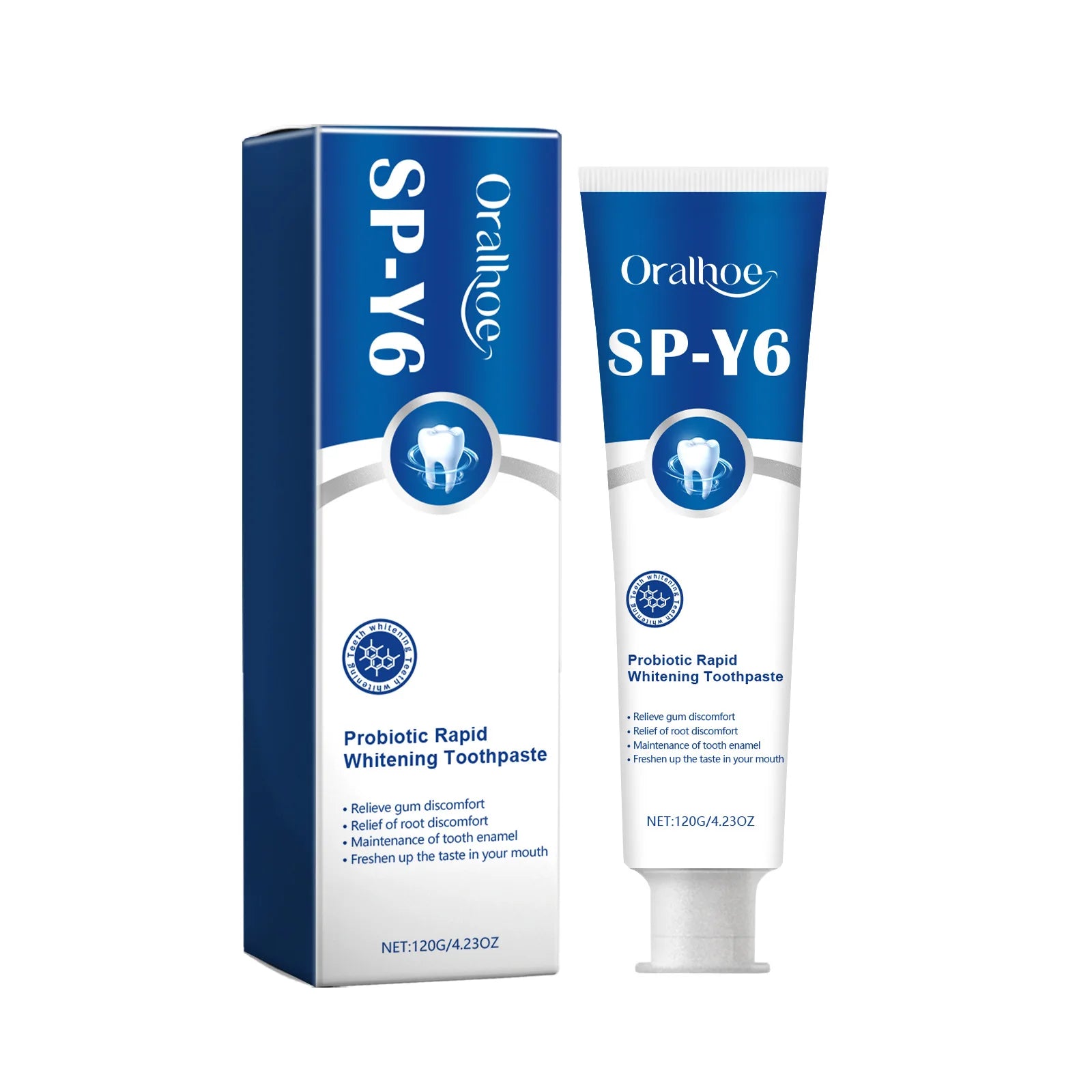 Oralhoe Probiotic W-hitening Toothpaste Fresh Breathing Deep Cleansing Remove Yellow Plaque Stains Teeth Brightening Toothpaste Oasis Select 120g Boxed