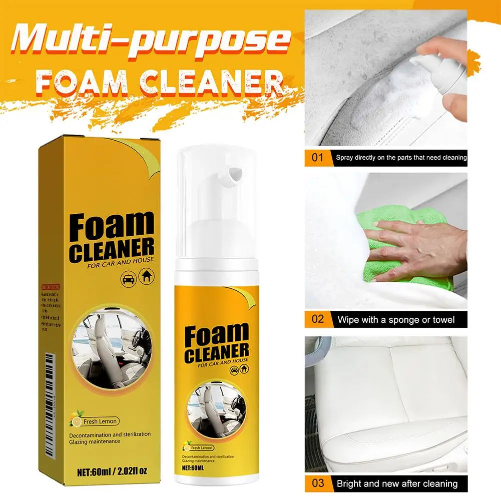 30-100ML Multifunctional Foam Cleaner For Car Interior Instrument Panel Seat Steering Wheel Stain Removal Foam Cleaner Spray Oasis Select