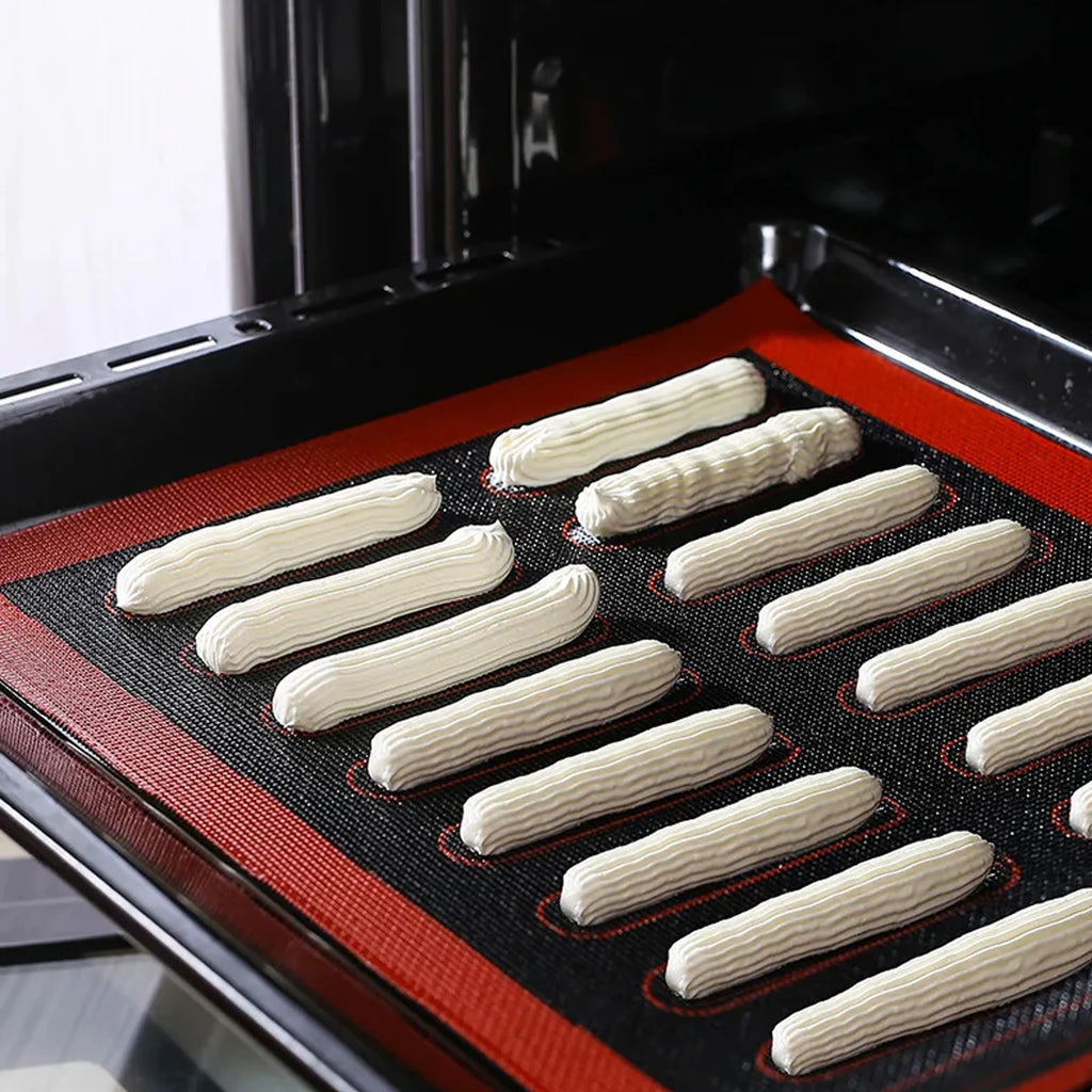 1PC Perforated Silicone Baking Mat, 2 Sides with Puff & Round Patterns, Reusable Non-stick Oven Liner, for Cookies Macaron Bread Oasis Select