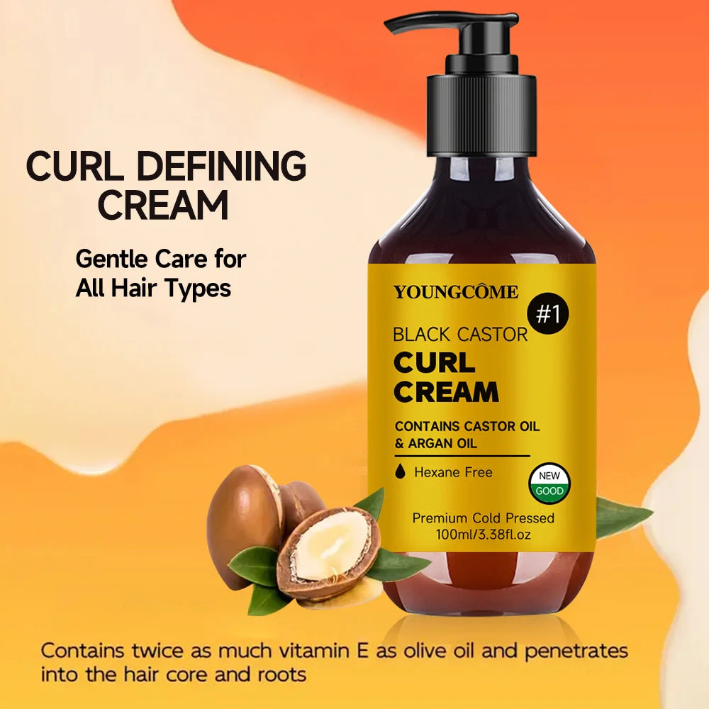 Anti-Frizz Curl Defining Cream – Biotin & Argan Oil | YOUNGCOME